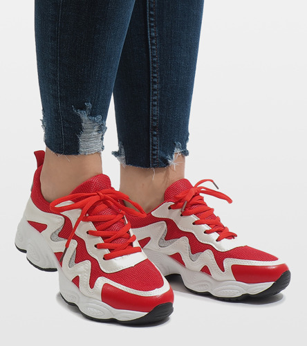 Červené módne športové topánky KB-153
