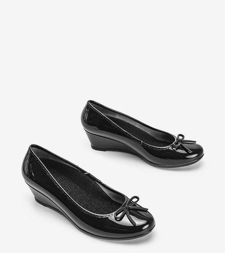 Čierne baletné topánky s podpätkami Garett