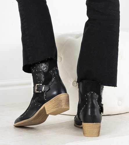 Čierne botki kovbojské topánky Robles