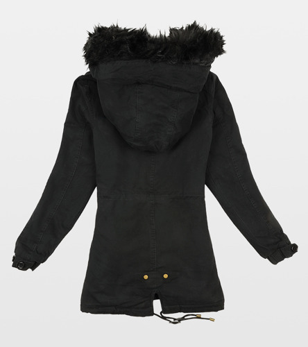 Dámska zimná bunda čierna parka BH-1860D