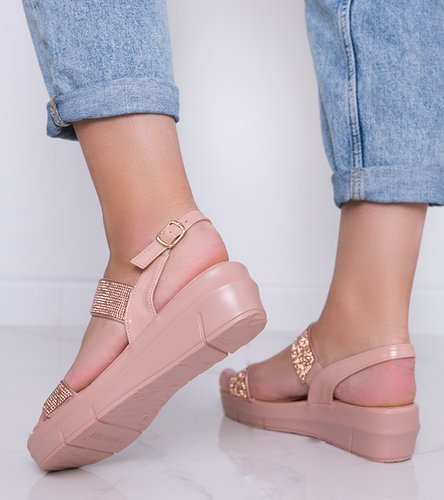 Ružové sandále na klinoch Sweet Rasp